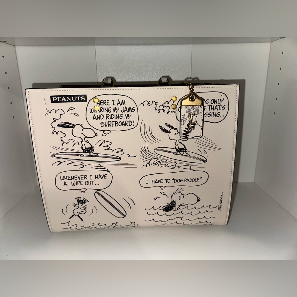 Coach X Peanuts Rogue Bag With Newspaper Print